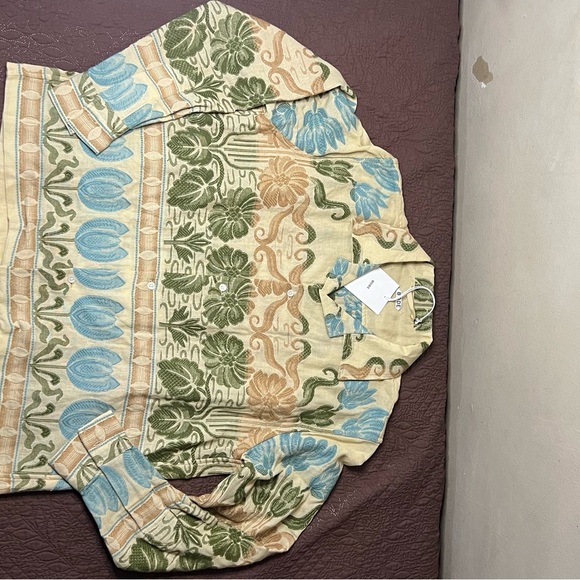 BNWT BODE Men’s Beige Tulipa Shirt with Indian Embroidery Size Large - Picture 7 of 15